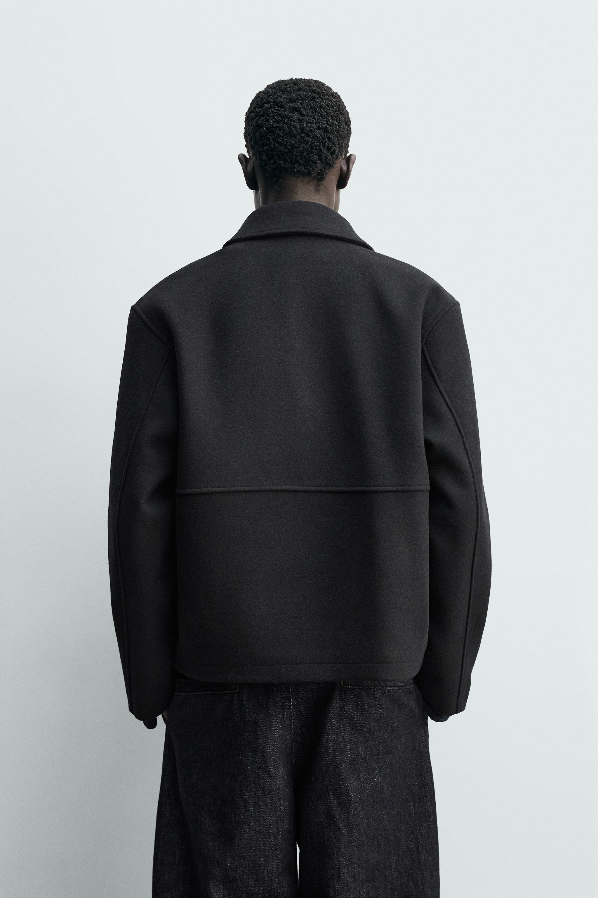 HERRINGBONE TEXTURED ZIP JACKET